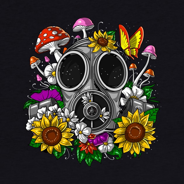 Floral Hippie Gas Mask by underheaven